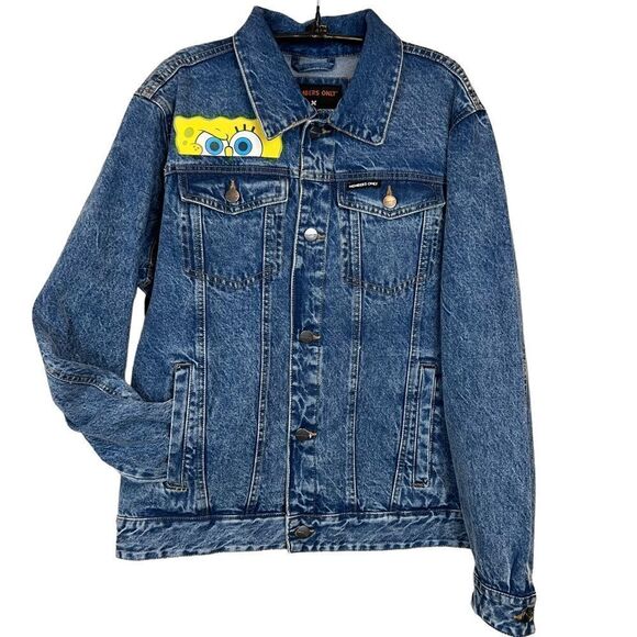 Members Only Nickelodeon Spongebob Denim Trucker Jacket - Picture 2 of 16